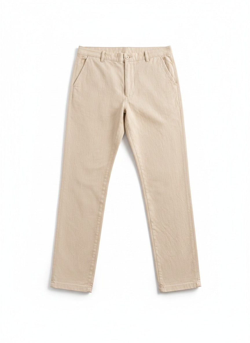 İtalyan Kesim Keten Pantolon - Bej