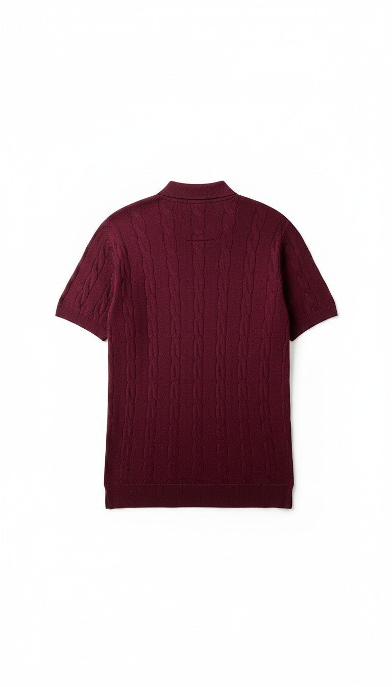Polo Ralph Lauren Örgülü Polo Yaka - Bordo