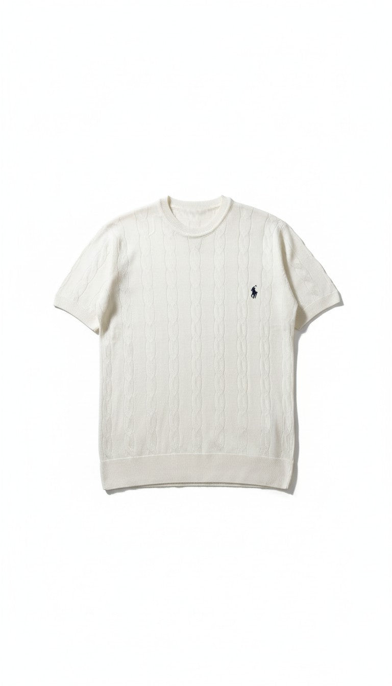 Polo Ralph Lauren Örgülü T-Shirt - Beyaz