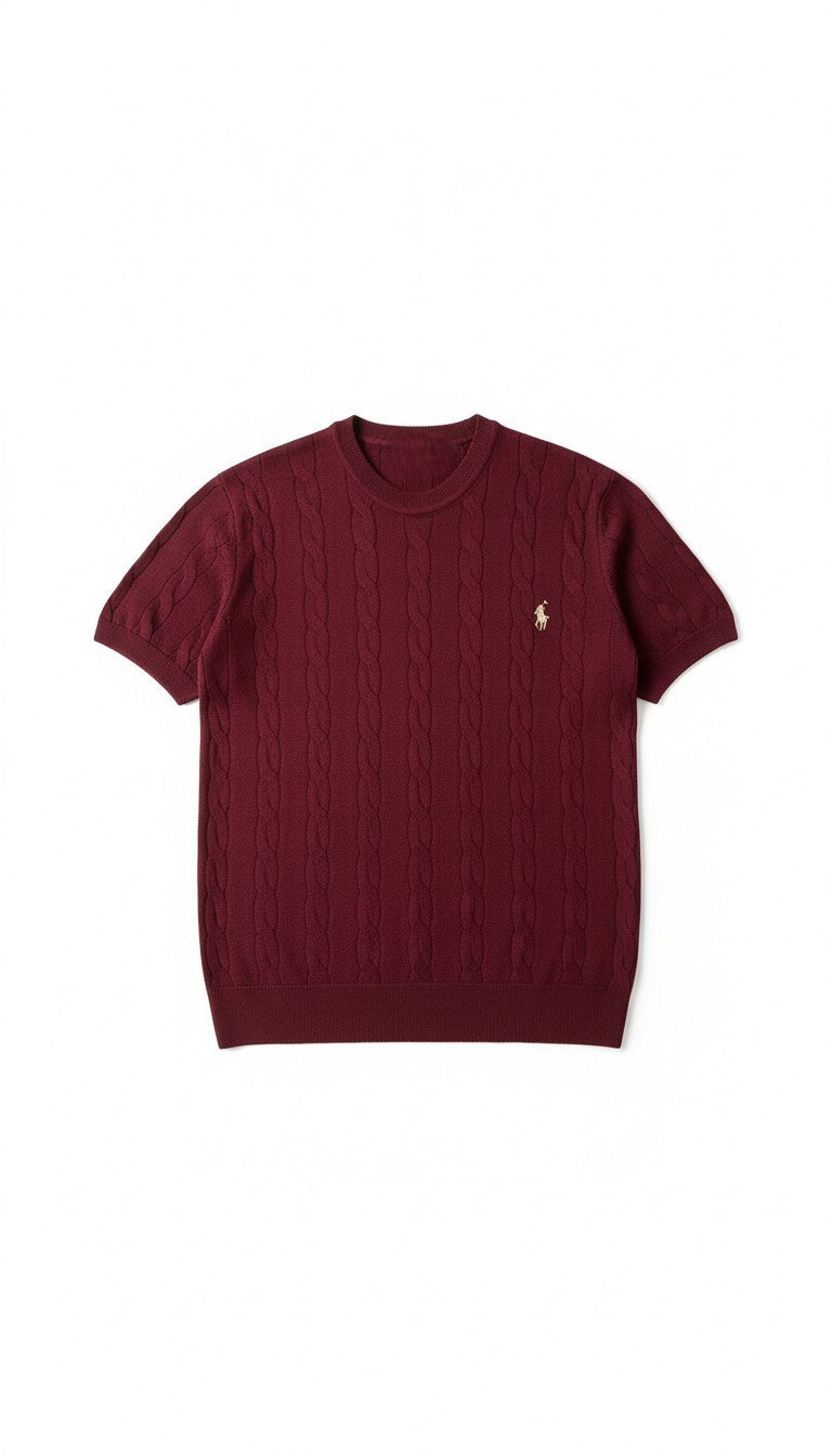 Polo Ralph Lauren Örgülü T-Shirt - Bordo