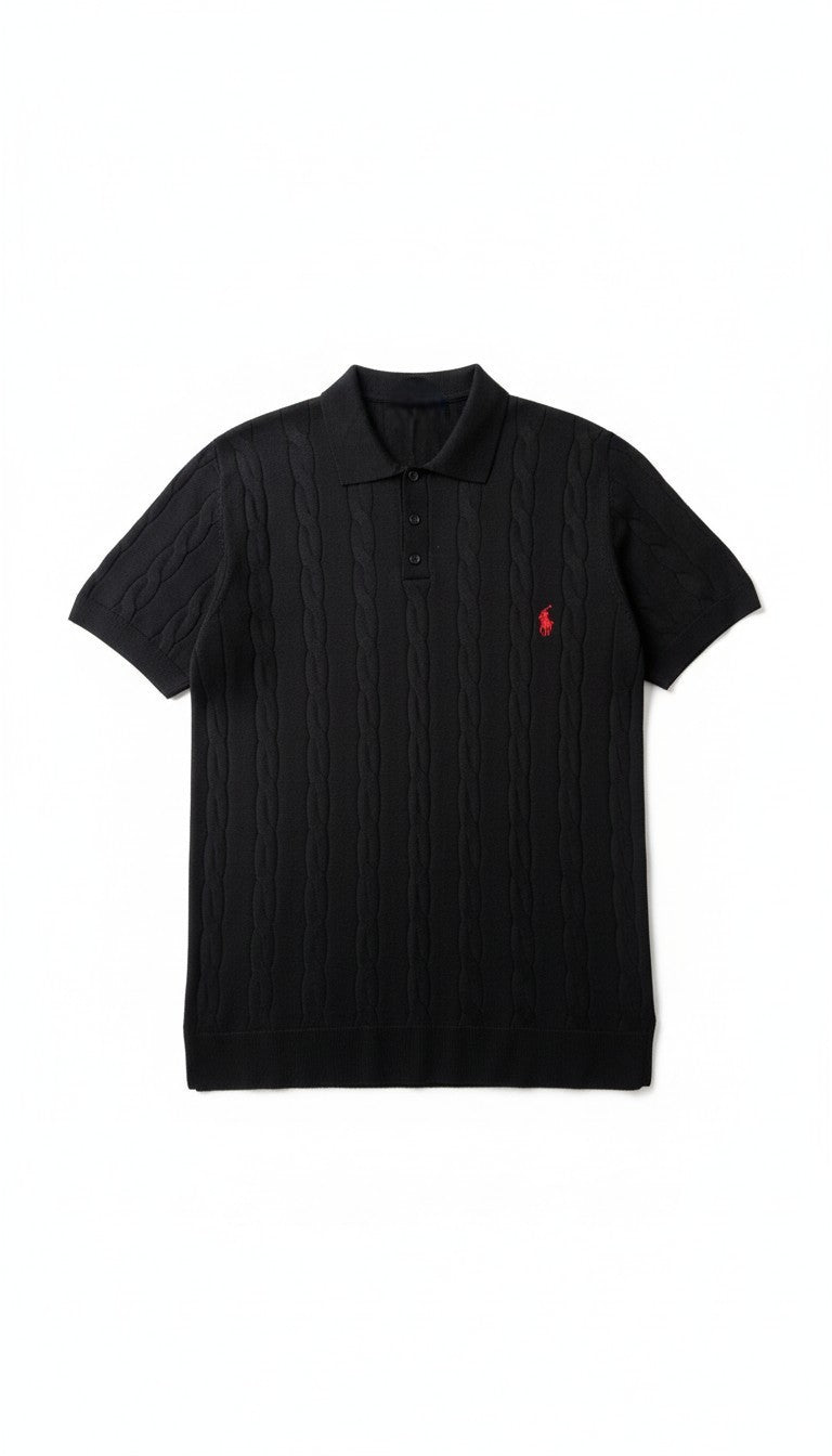 Polo Ralph Lauren Örgülü Polo Yaka - Siyah